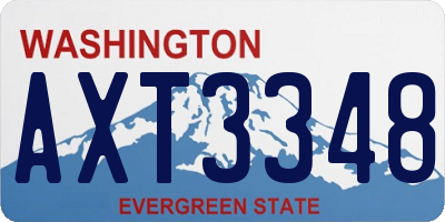 WA license plate AXT3348