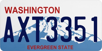 WA license plate AXT3351