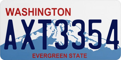 WA license plate AXT3354