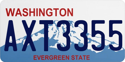 WA license plate AXT3355