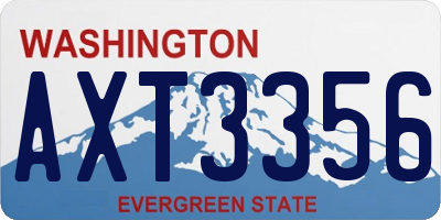 WA license plate AXT3356