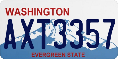 WA license plate AXT3357