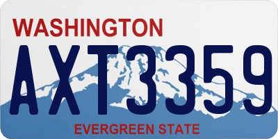 WA license plate AXT3359