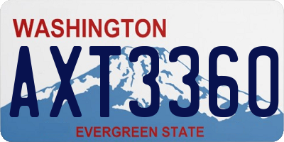 WA license plate AXT3360