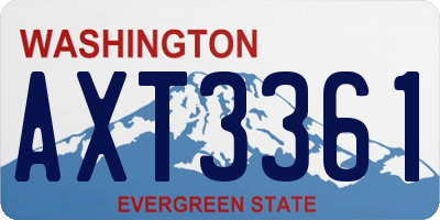WA license plate AXT3361
