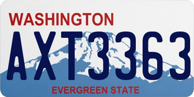 WA license plate AXT3363