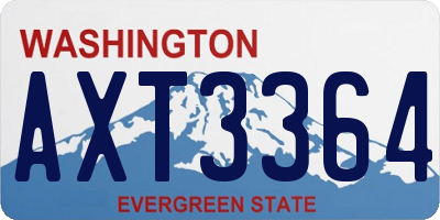 WA license plate AXT3364