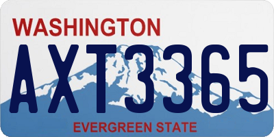 WA license plate AXT3365