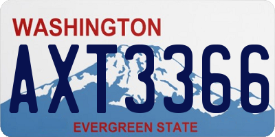 WA license plate AXT3366