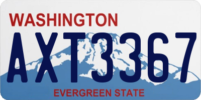 WA license plate AXT3367