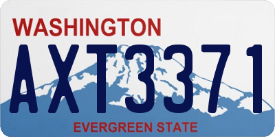 WA license plate AXT3371