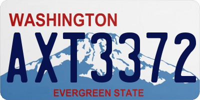 WA license plate AXT3372