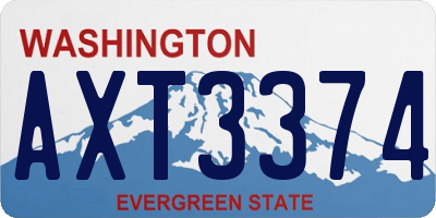 WA license plate AXT3374