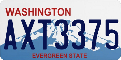 WA license plate AXT3375
