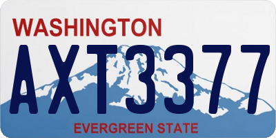 WA license plate AXT3377