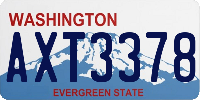 WA license plate AXT3378