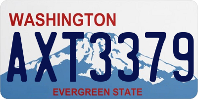WA license plate AXT3379