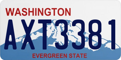 WA license plate AXT3381