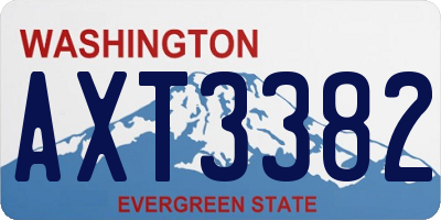 WA license plate AXT3382