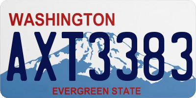 WA license plate AXT3383