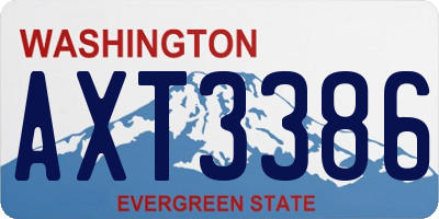 WA license plate AXT3386