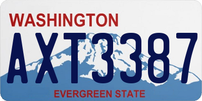 WA license plate AXT3387