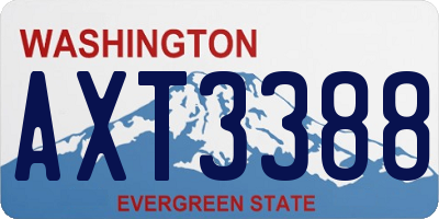 WA license plate AXT3388