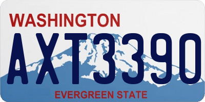 WA license plate AXT3390