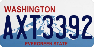 WA license plate AXT3392