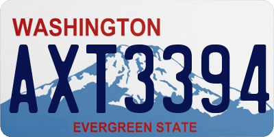 WA license plate AXT3394