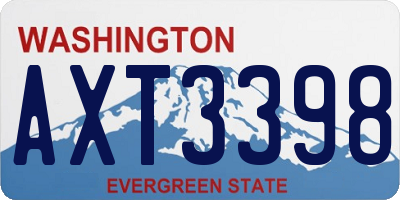 WA license plate AXT3398