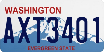 WA license plate AXT3401