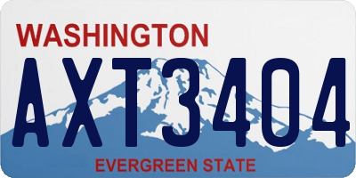 WA license plate AXT3404