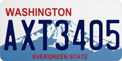 WA license plate AXT3405