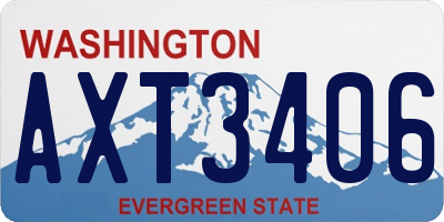 WA license plate AXT3406