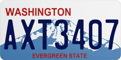 WA license plate AXT3407