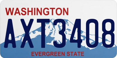 WA license plate AXT3408