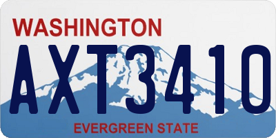WA license plate AXT3410