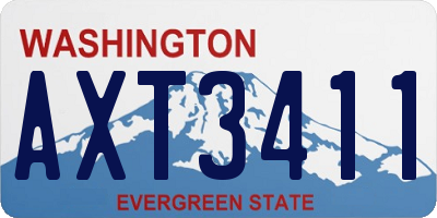 WA license plate AXT3411