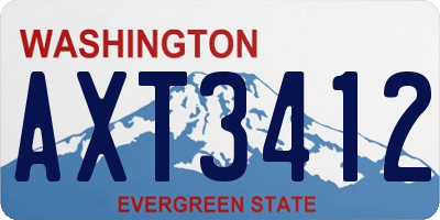 WA license plate AXT3412