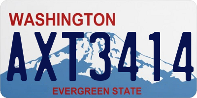 WA license plate AXT3414