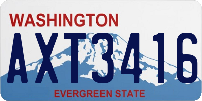 WA license plate AXT3416