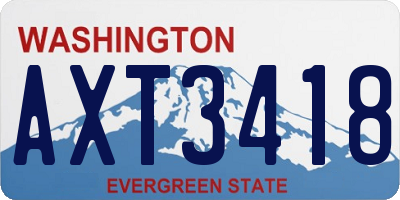 WA license plate AXT3418