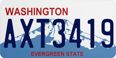 WA license plate AXT3419