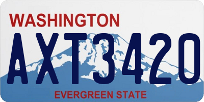 WA license plate AXT3420