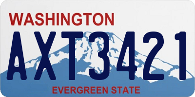 WA license plate AXT3421