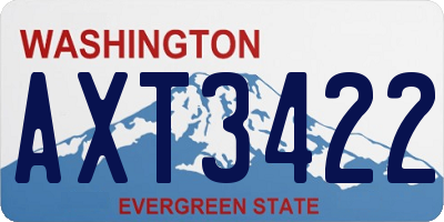 WA license plate AXT3422
