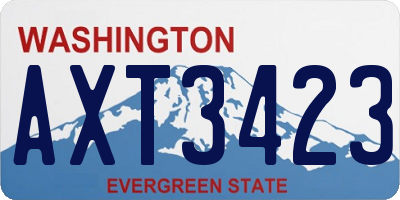 WA license plate AXT3423