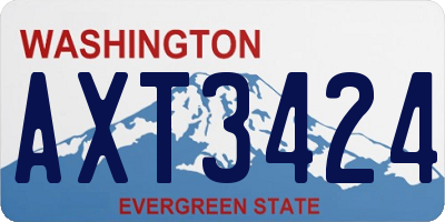 WA license plate AXT3424