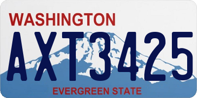 WA license plate AXT3425